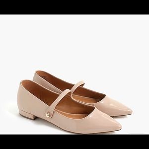 JCrew Mary Jane Nude Pointy Toe Flats Size 8